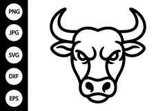Outline Bull Head SVG, Coloring Page Product Image 1