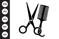 Scissors and Hairbrush SVG Product Image 1