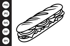 Baguette Sandwich SVG Product Image 1