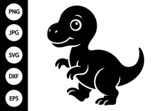 Cute Baby Dinosaur SVG Product Image 1