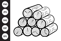 Stack of Wooden Logs SVG Product Image 1