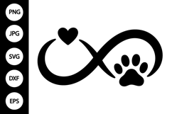 Infinity Symbol with Paw Print SVG Product Image 1