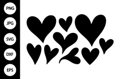 Hearts Silhouette SVG Product Image 1