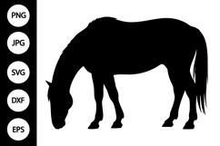 Grazing Horse Silhouette SVG Product Image 1