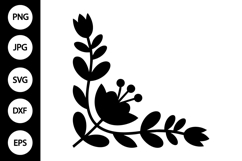 Floral Corner Frame SVG Product Image 1