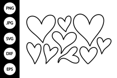 Hearts Outline SVG, Coloring Page Product Image 1