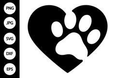 Paw Print Heart SVG Product Image 1