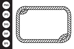 Rope Rectangle Frame SVG Product Image 1