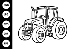 Outline Tractor SVG, Coloring Page Product Image 1