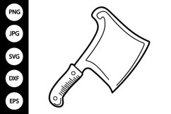 Outline Meat Cleaver SVG, Coloring Page Product Image 1
