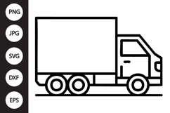 Box Truck Outline SVG, Coloring Page Product Image 1