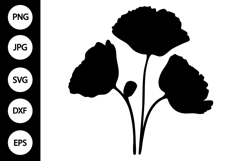 Silhouette Poppy Flower SVG Product Image 1