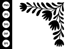 Floral Corner Frame SVG Product Image 1