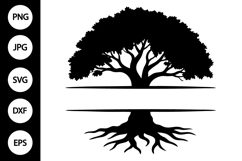 Split Monogram Family Tree SVG Product Image 1