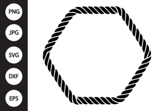 Rope Hexagon Frame SVG Product Image 1