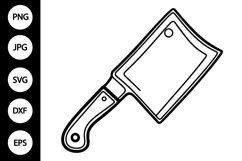 Outline Meat Cleaver SVG, Coloring Page Product Image 1