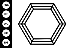 Hexagon Double Frame SVG Product Image 1