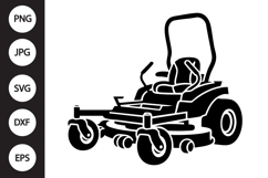 Zero Turn Lawn Mower Silhouette SVG Product Image 1