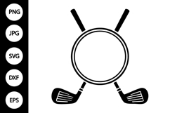 Monogram Crossed Hockey Sticks SVG Product Image 1