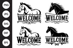 Horse Welcome Sign SVG, Horse Welcome Sign Clipart Product Image 1