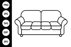 Outline Couch Sofa SVG, Coloring Page Product Image 1