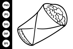 Outline Burrito SVG, Coloring Page Product Image 1