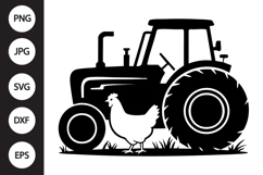 Chicken with Tractor SVG Product Image 1