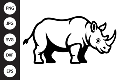 Rhino Outline SVG, Coloring Page Product Image 1
