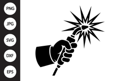 Welding Torch Hand Silhouette SVG Product Image 1