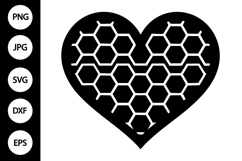 Honeycomb Heart Silhouette SVG Product Image 1