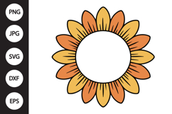 Sunflower Monogram SVG Product Image 1