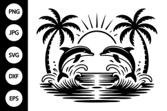 Dolphin Beach Scene SVG Product Image 1