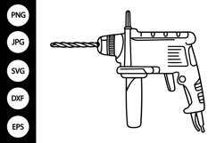 Outline Drill Tool SVG, Coloring Page Product Image 1