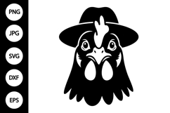 Chicken with Hat SVG Product Image 1