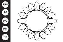 Sunflower Monogram SVG Product Image 1