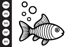 Fish Outline SVG, Coloring Page Product Image 1