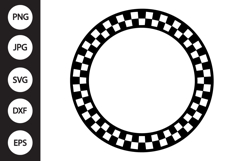 Checkered Circle Frame SVG Product Image 1