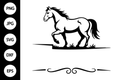 Split Monogram Horse SVG Product Image 1