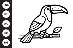 Toucan with Leaf SVG Product Image 1