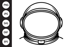 Astronaut Helmet Outline SVG, Coloring Page Product Image 1