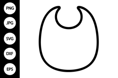 Baby Bib SVG, Baby Bib Silhouette SVG Product Image 1