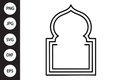 Arabic Window Outline SVG, Coloring Page Product Image 1