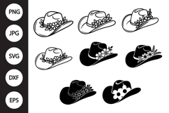 Cowboy Hat Flowers SVG Product Image 1