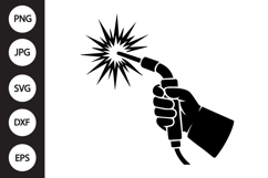 Welding Torch Hand Silhouette SVG Product Image 1