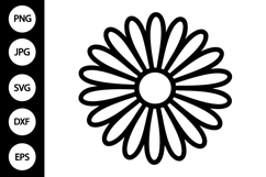 Boho Flower Outline SVG, Coloring Page Product Image 1