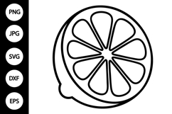 Lemon Slice Outline SVG, Coloring Page Product Image 1