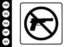 No Guns Sign SVG Product Image 1