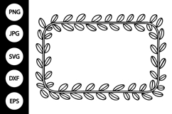 Floral Rectangle Frame SVG Product Image 1