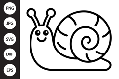 Snail Outline SVG, Coloring Page Product Image 1
