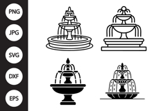 Water Fountain SVG, Water Fountain Clipart Product Image 1